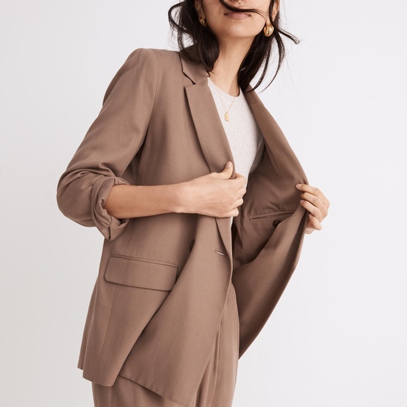 New MADEWELL Drapeweave Caldwell Double-Breasted Blazer in Castle Rock - Picture 3 of 5